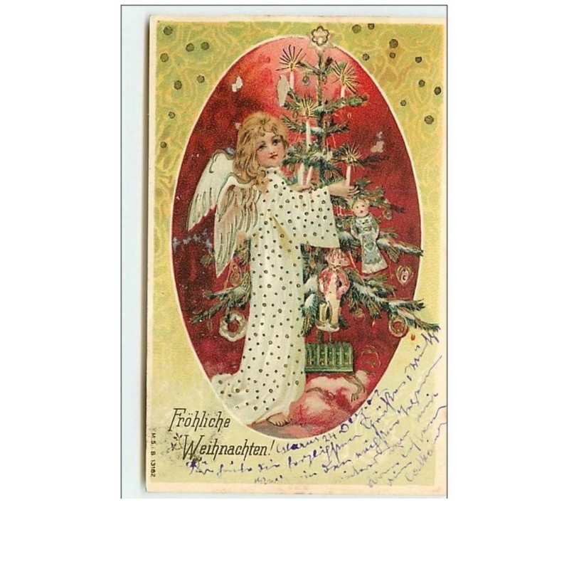 n°10995 - Carte Fantaisie - Fröhliche Weihnachten - Ange et Cadeaux
