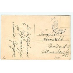 n°19891 - Carte Gaufrée - Ange mettant sur une lettre un tampon en forme de coeur - encrier