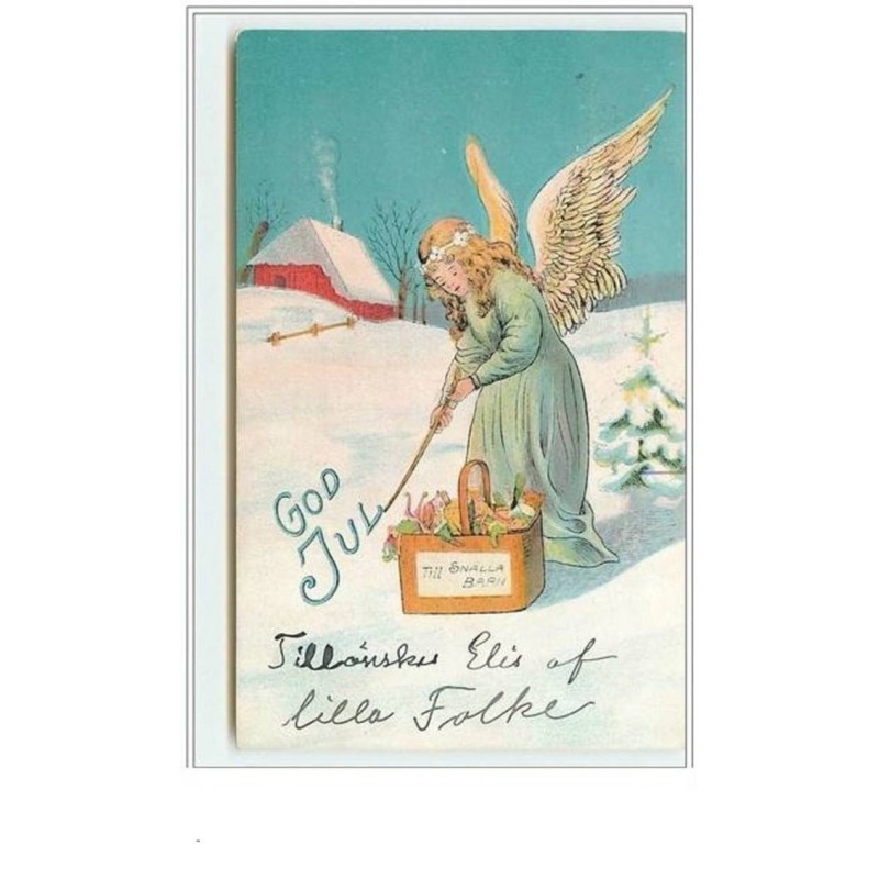 n°199 - God Jul - Ange écrivant dans la neige