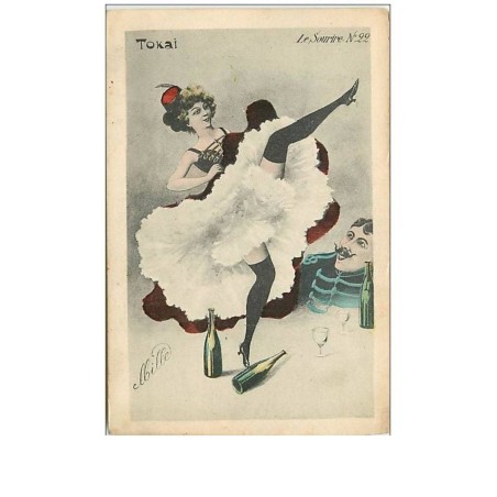n°11009 - Carte Illustrateur - Mille - Tokai - Le Sourire n°22 - Danseuse de French Cancan