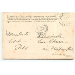 n°19941 - Carte Gaufrée - Bonne Année 1907 - Enfants avec du myosotis