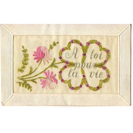 n°19951 - Carte Brodée - A Toi pour la Vie - Fleurs