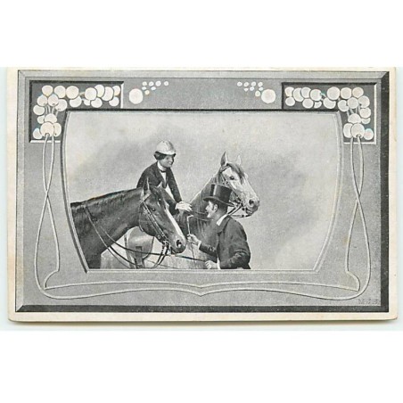 n°19958 - Art Nouveau - MJS - Cavalier donnant à une cavalière sa cravache