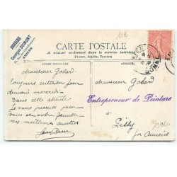 n°19960 - Art Nouveau - MJS - Portrait d'une femme portant des fleurs dans les cheveux, dans un médaillon