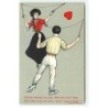 n°19963 - A game that two ... upon a string - Couple jouant du diabolo avec un coeur