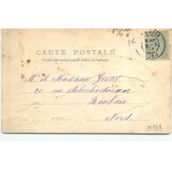 n°19981 - Carte Gaufrée - 1er Avril - Puissent ces poissons que j'envoie vous apporter Bonheur et Joie