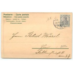 n°19992 - Carte en relief - Frohes Neujahr - Enfants sur des luges sous la neige