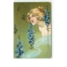 n°2000 - Portrait de femme et fleurs bleues