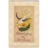 n°2002 - Carte Brodée - Messagère de Bonheur