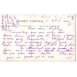 n°20101 - Carte Brodée - Porte Bonheur - Brin de muguet, oiseau et fer à cheval