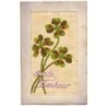 n°20104 - Carte Brodée - Porte Bonheur - Trèfles