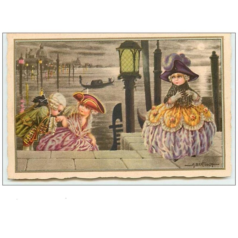 n°11015 - Carte Illustrateur - Bertiglia 2455 - Costumes de Venise