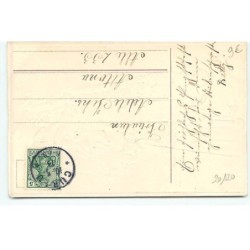 n°20120 - Carte Gaufrée - Herzlichen Pfingstgruss - Femme et enfants sur le quai d'une gare à l'arrivée d'un train