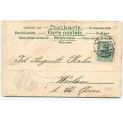 n°20136 - Carte Gaufrée - Die schönster Grüsse - Tête de clown dans un médaillon