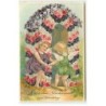 n°20195 - Carte Gaufrée - Herzlichen Glückwunsch zum Geburtstage - Anges dansant devant une arche de fleurs