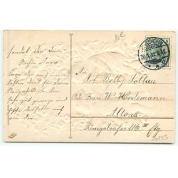 n°20195 - Carte Gaufrée - Herzlichen Glückwunsch zum Geburtstage - Anges dansant devant une arche de fleurs