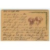 n°20197 - Carte Gaufrée - Deux teckels - 1899 - Dackel