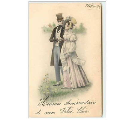 n°11029 - Carte Illustrateur - MM Vienne n°391 - Heureuse Année - Couple (couleur)
