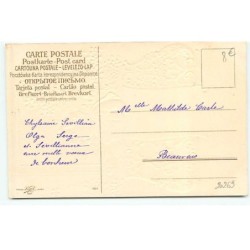n°20269 - Carte Gaufrée - Clapsaddle - Bonne et Heureuse Année - Ange sur un balcon fleuri
