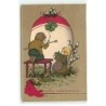 n°20285 - Veselé Velikonoces - Enfants peignant un oeuf