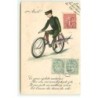 n°20291 - 1er Avril - Homme en vélo portant un poisson