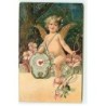 n°20294 - Carte Gaufrée - Cupidon tenant une cible