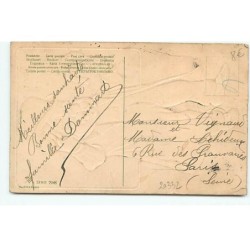 n°20332 - Carte Gaufrée - Bonne Année - Homme tenant un Fer à Cheval