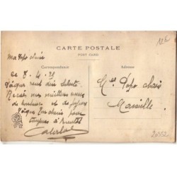 n°20352 - Carte Brodée - Joyeuses Pâques - Cloches tenues par un oiseau dans un arbre