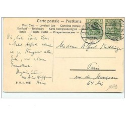 n°11039 - Carte Fantaisie - Glückliches Neujahr - Teckels sous une Corbeille