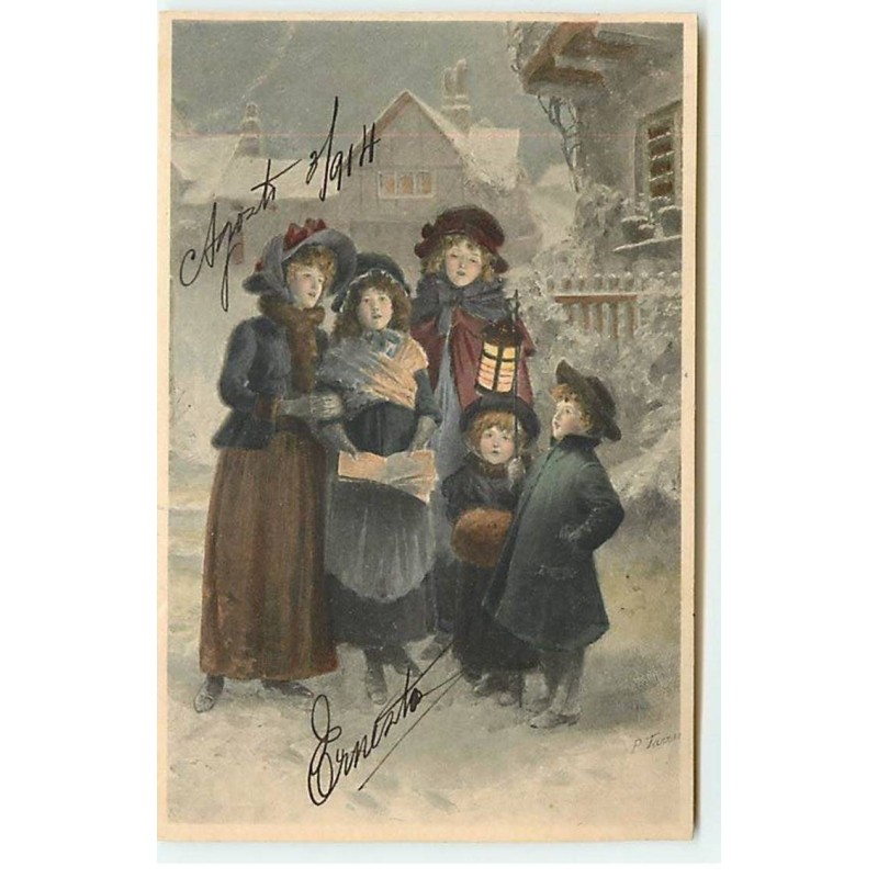n°20391 - MM Vienne n°799 - P. Tarras - Jeunes femmes et enfants chantant dans une rue enneigée