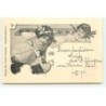 n°20511 - Illustrateur- Art nouveau - Stroefer - Portrait d'une jeune femme dans un médaillon avec un ange