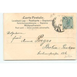 n°20530 - E. Löfeler Lovati - Prosit Neujahr - Une femme dansant avec un cochon près d'elle