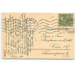 n°20537 - Carte Gaufrée - Herzlichen Glückwunsch zum Neuen Jahr - Anges trinquant sur les toits