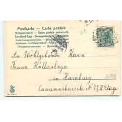 n°20538 - Carte Gaufrée - Prosit Neujahr - Enfant règlant une pendule sous le regard d'un vieil homme