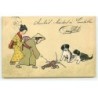 n°20573 - MM Vienne n°193 - Couple de Japonais jouant avec un homard - Chien