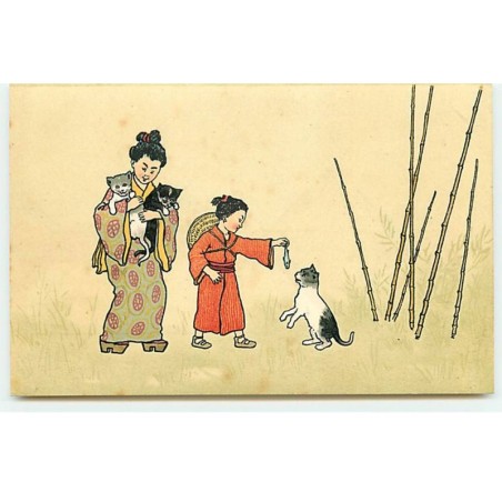 n°20575 - MM Vienne n°193 - Japonaise avec des chats dans les bras - chat