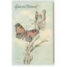 n°20584 - Frohliche Ostern - Papillons Humanisés sur des branches de coton - Surréalisme