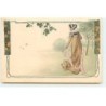 n°20609 - MM Vienne n°75 - Art Nouveau - Jeune Femme portant une écharpe de fleurs