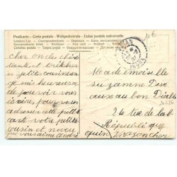 n°20626 - Carte Gaufrée - Heureux Noël - Ange gardien au-dessus d'un village