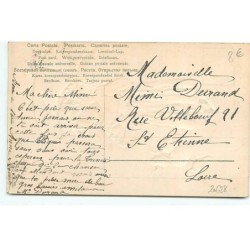 n°20628 - Carte Gaufrée - Fillette se protégeant d'une ombrelle, avec des poussins sortant des oeufs