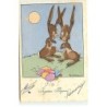 n°20630 - MM Vienne n°852 - R. Vogl -Joyeuses Pâques - Lapins regardant des oeufs