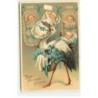 n°20634 - Carte Gaufrée - Zum freudigen Ereignis - Cigogne apportant des bébés
