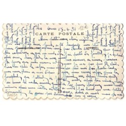 n°20651 - Carte Brodée avec rabat - Papillon Bleu