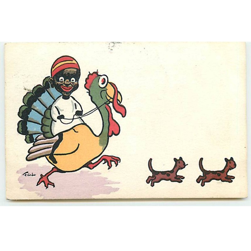 n°20658 - MM Vienne n°244 - F.G. Lewin - Dindon coloré, enfant noir et chats marrons
