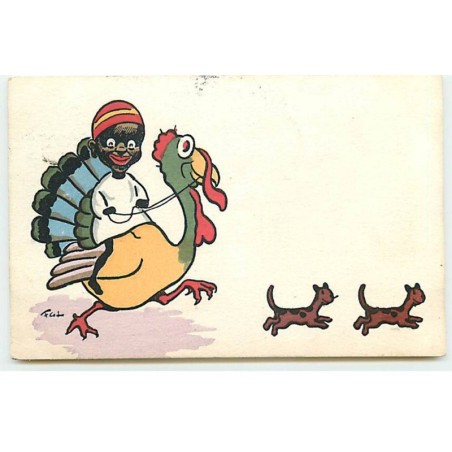 n°20658 - MM Vienne n°244 - F.G. Lewin - Dindon coloré, enfant noir et chats marrons