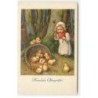 n°20668 - TSN Serie 1751 - Herzliche Ostergrusse - Fillette et corbeille de poussins renversée