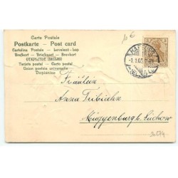 n°20674 - SER 507 n°2941 - Carte Gaufrée - Prosit Neujahr - Angelots portant un fer à cheval - Forgeron