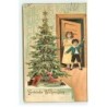 n°20687 - Carte Gaufrée - Frohliche Weihnachten - Enfants découvrant le sapin de Noël