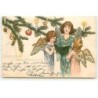 n°20688 - Carte Gaufrée - Serie 370 - Frohliche Weihnachten - Anges chantant
