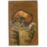 n°20694 - Maurice Boulanger - Chat Humanisé avec une Rose à la Main